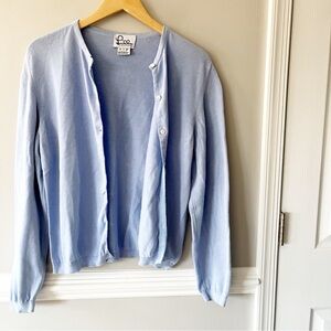 Lilly Pulitzer Vintage Button Down Blue Basic Cardigan Sweater Large